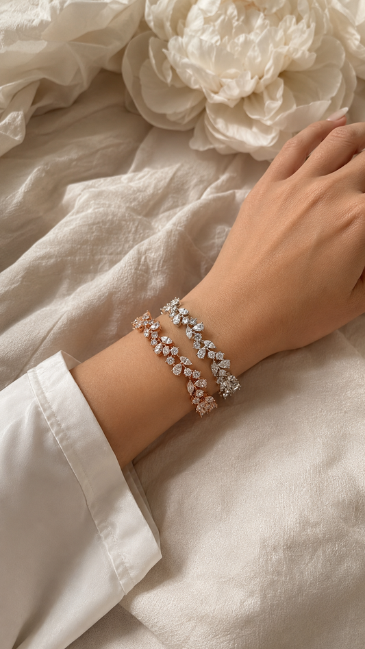 Zethech Pear Moissanite Bangle with pear-shaped stones