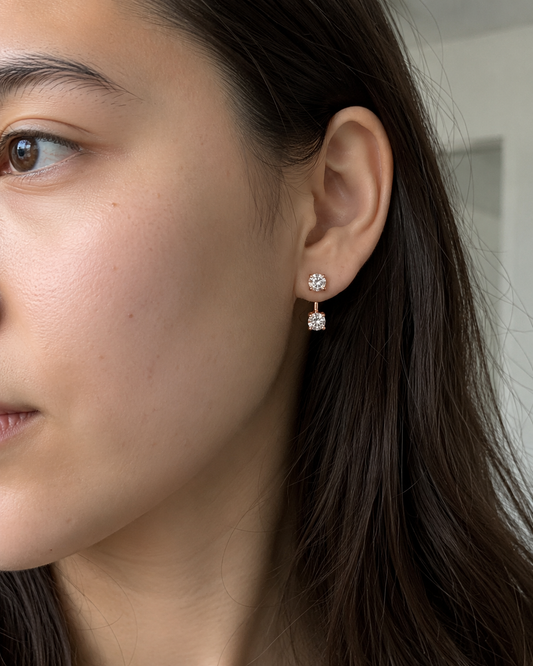 Zethech Essential Stud Earrings shown from refined product angle