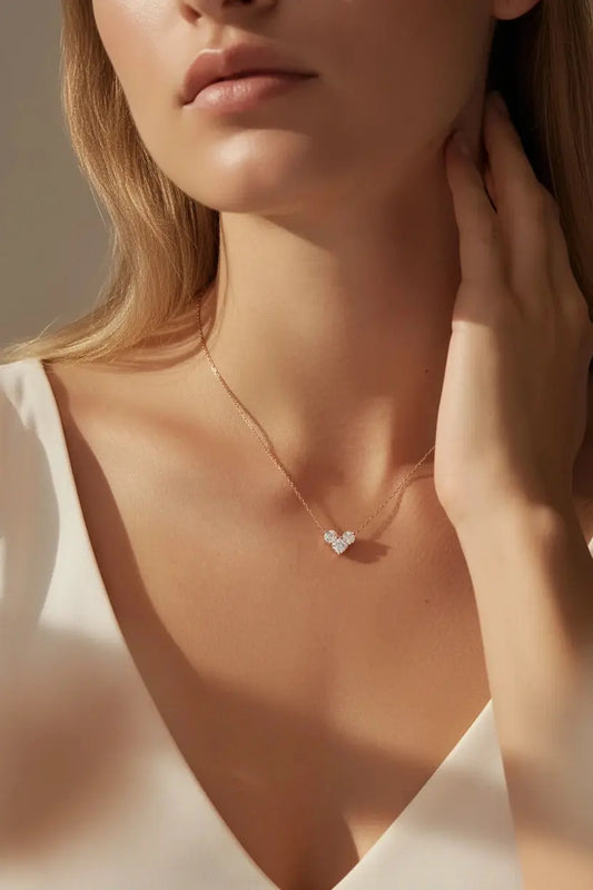Zethech 1-1.8CT Moissanite Solitaire Necklace with rose gold chain, lab-grown diamond pendant, and S925 silver for women.