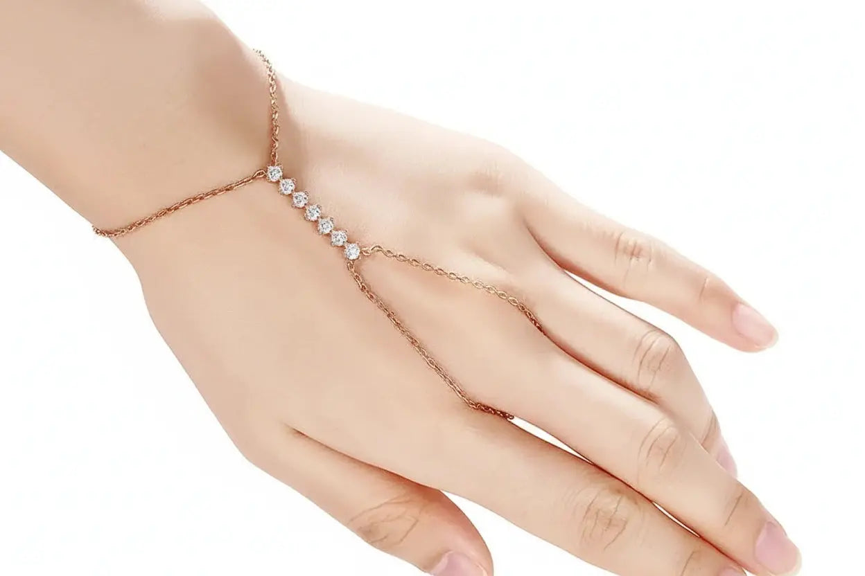 Zethech 7-Stone Adjustable Moissanite Bracelet with delicate chain