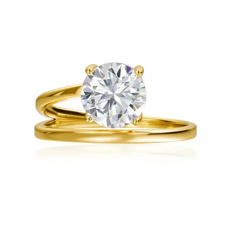 Zethech 2CT moissanite solitaire ring in silver with a sparkling brilliant cut, perfect for wedding bands or special occasions.