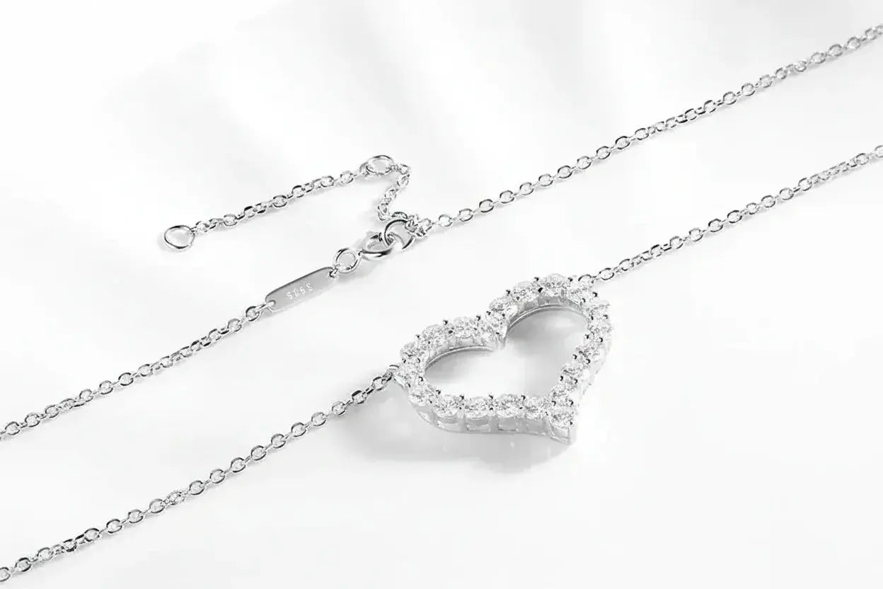 Zethech Heart Moissanite Necklace with S925 silver chain