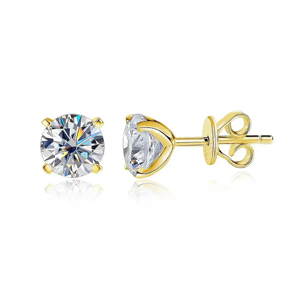 Zethech Pure Radiance Moissanite Stud Earrings with 5mm moissanite stones