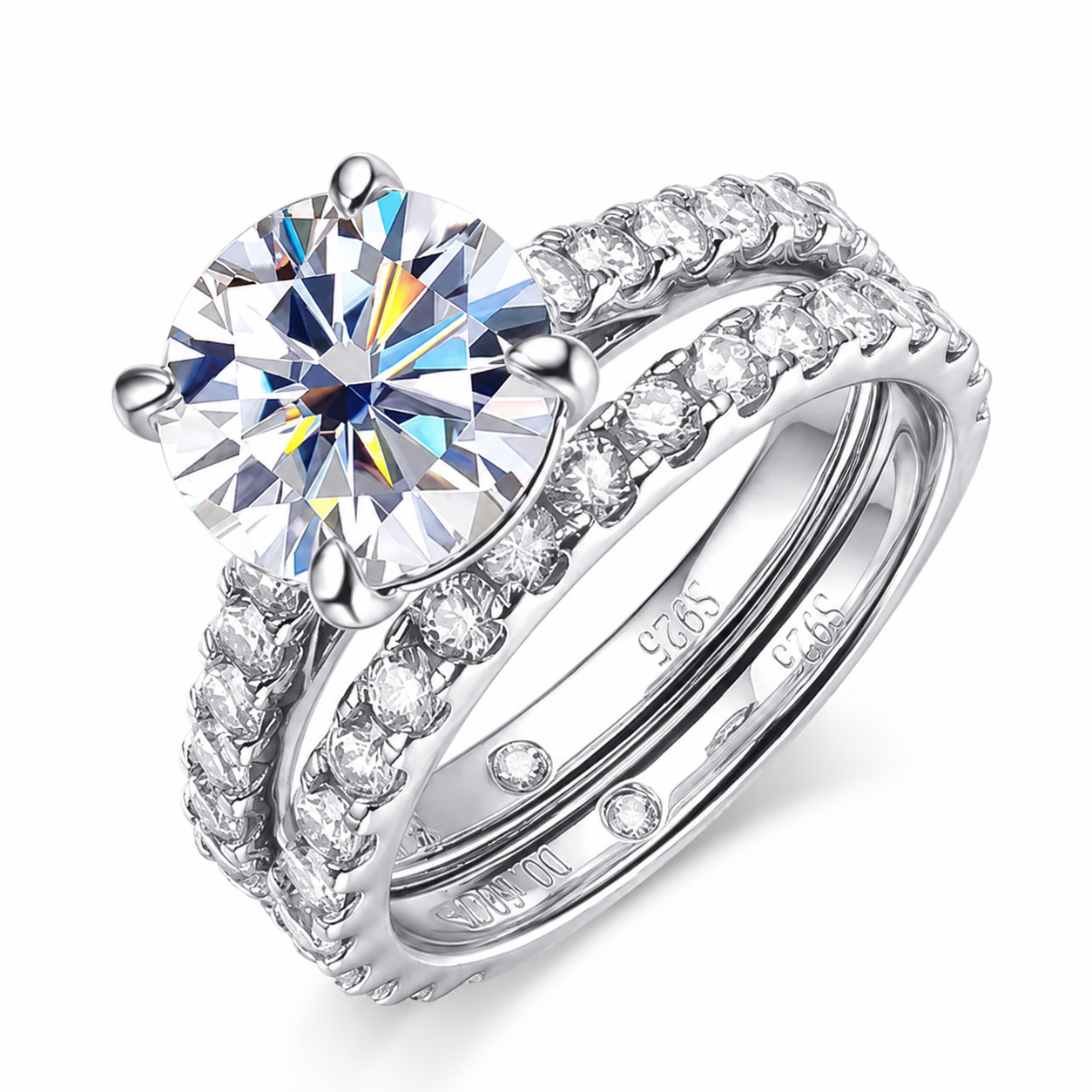 ZETHECH moissanite bridal ring set for commitment jewelry collection
