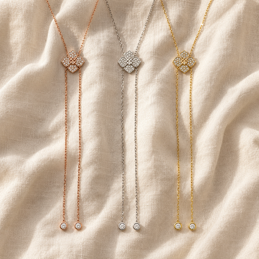 Floral Moissanite Pendant Necklace — flower-inspired pendant and fine chain