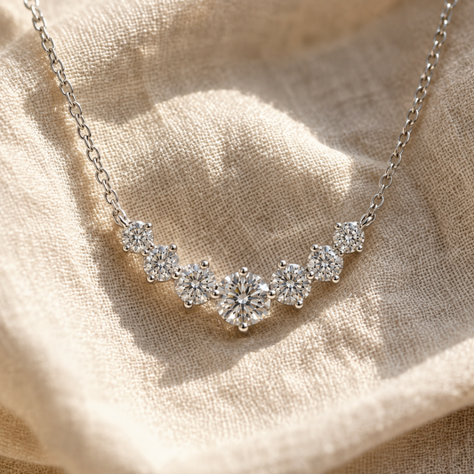 Oval-Cut Moissanite Solitaire Necklace — oval-cut moissanite solitaire pendant and fine chain