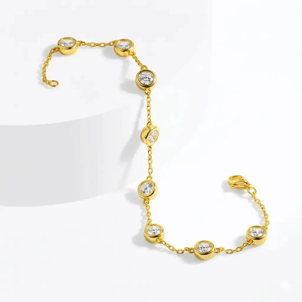 Zethech bubble tennis bracelet with round beads and secure clasp, elegant jewelry accessory for stylish wristwear.