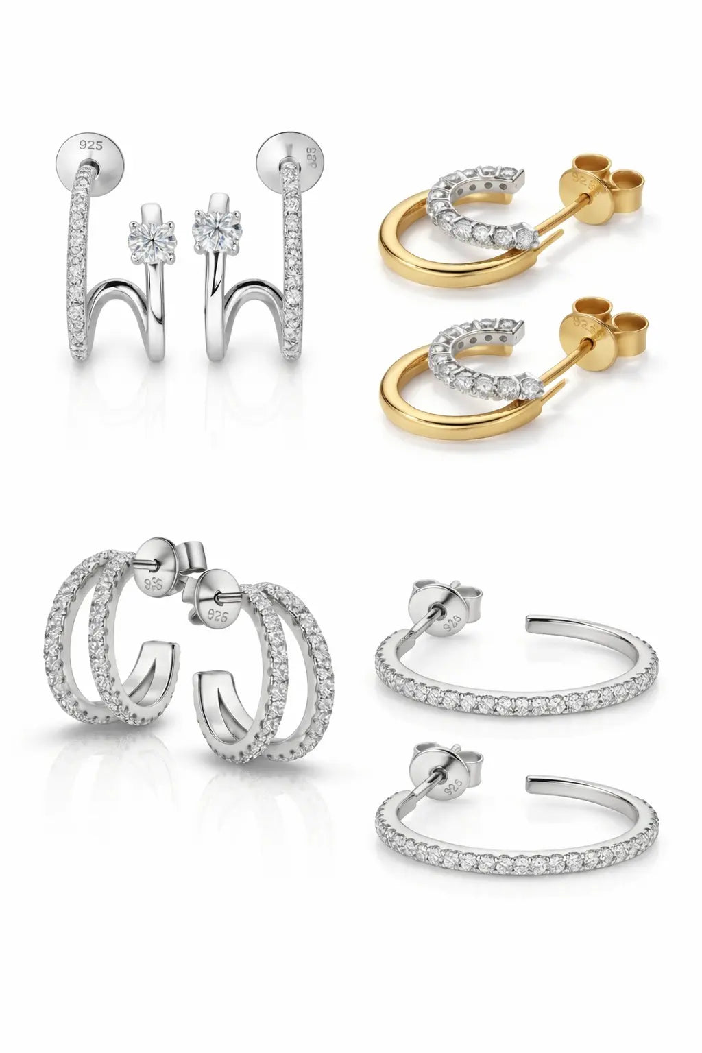 Close-up of Zethech Huggie Hoop Earrings showing their small, sleek gold hoops with a polished finish on a white background.
