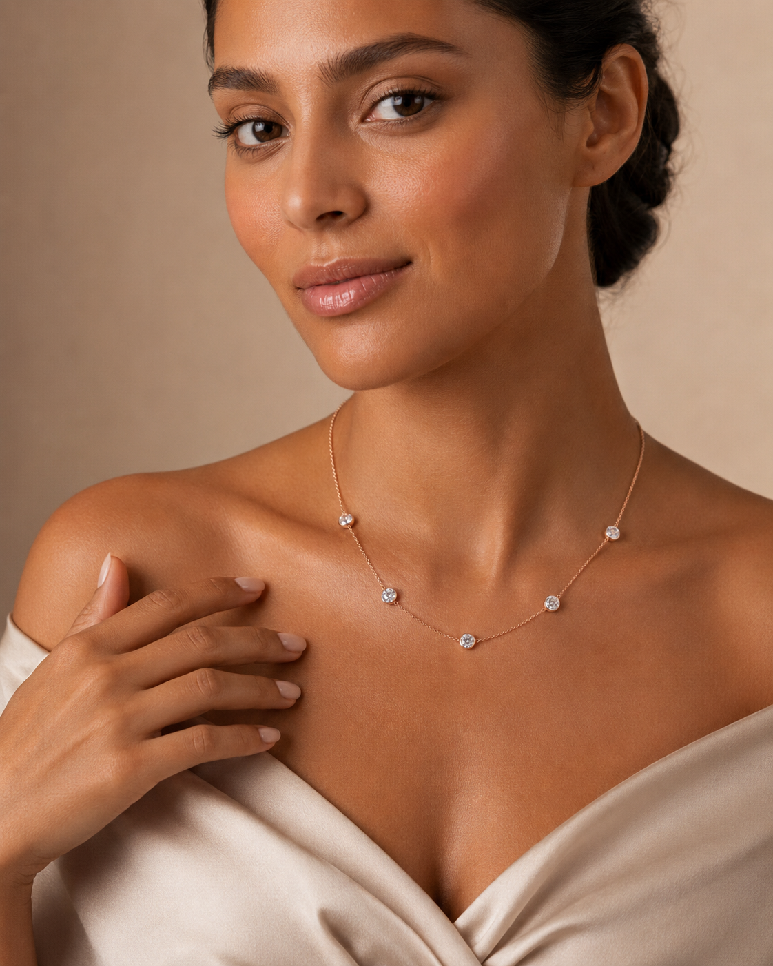 Zethech bubble moissanite necklace featuring a sparkling round pendant on a delicate chain, elegant jewelry for special occasions