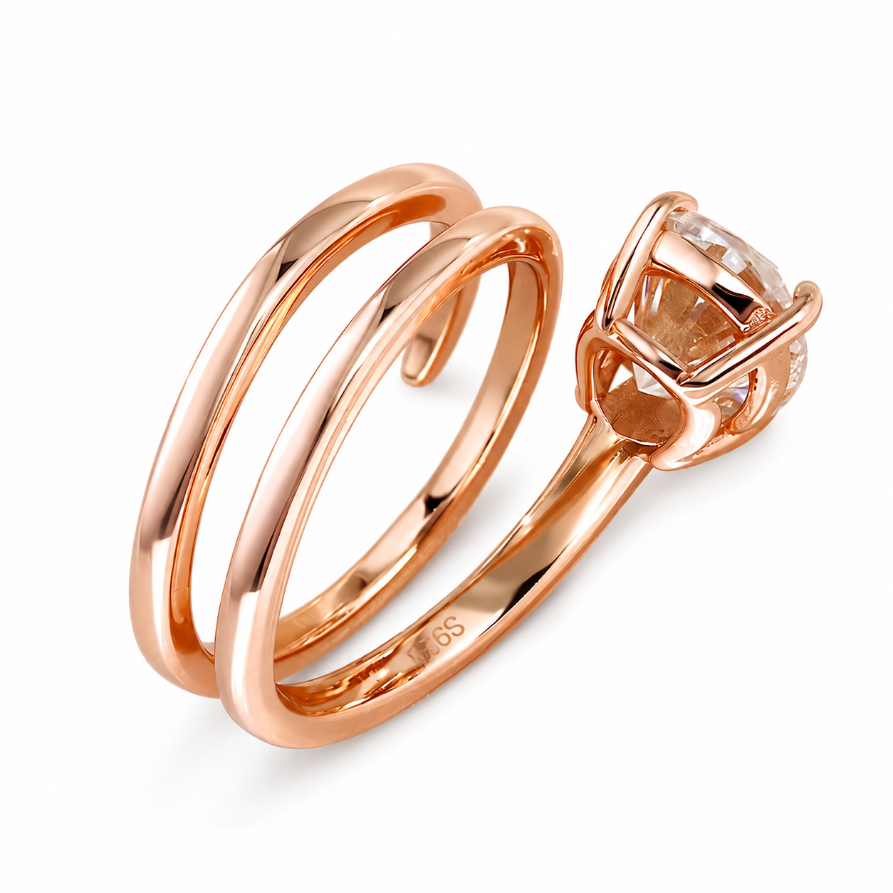 Zethech Velvet Oval Ring with oval moissanite center stone