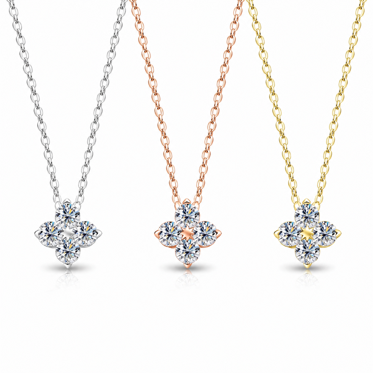 Zethech Luna Spark Necklace in three gold finishes