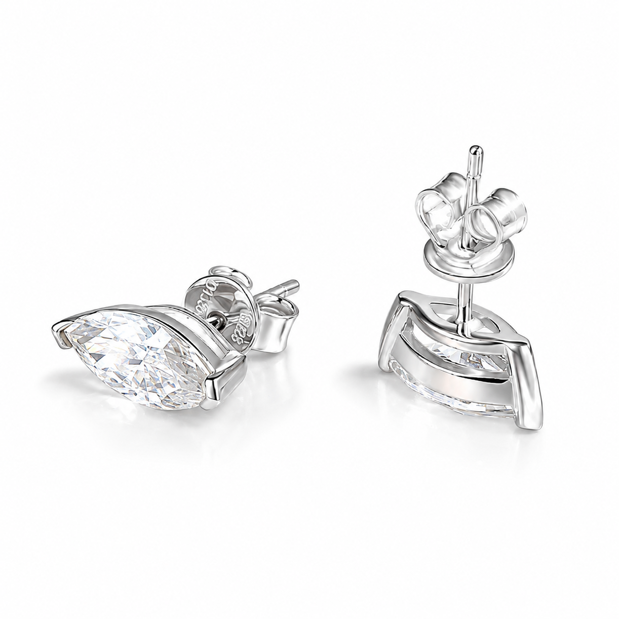 Zethech Celeste Marquise Studs in clean product photo