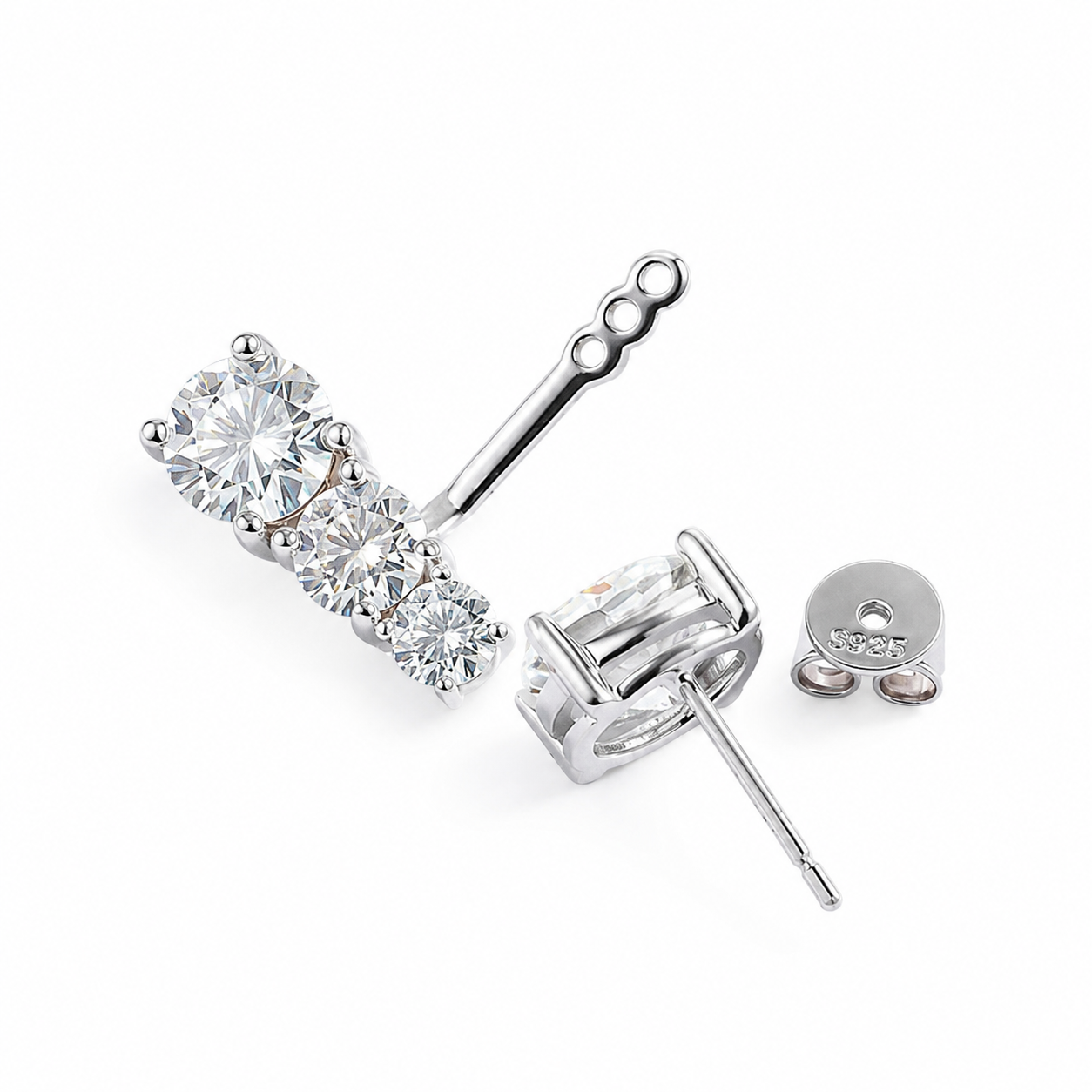 Zethech Aurora Cascade Earrings with clear stone detail