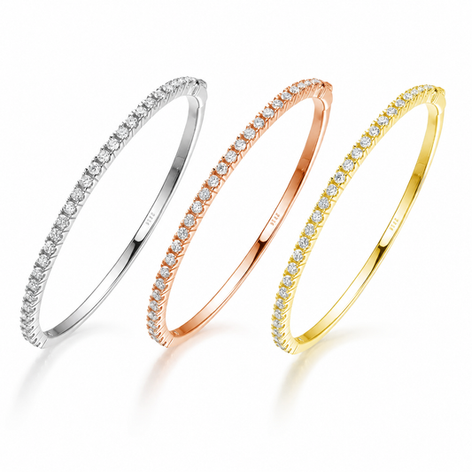 Zethech Eclipse Moissanite Tennis Bracelet in three gold finishes