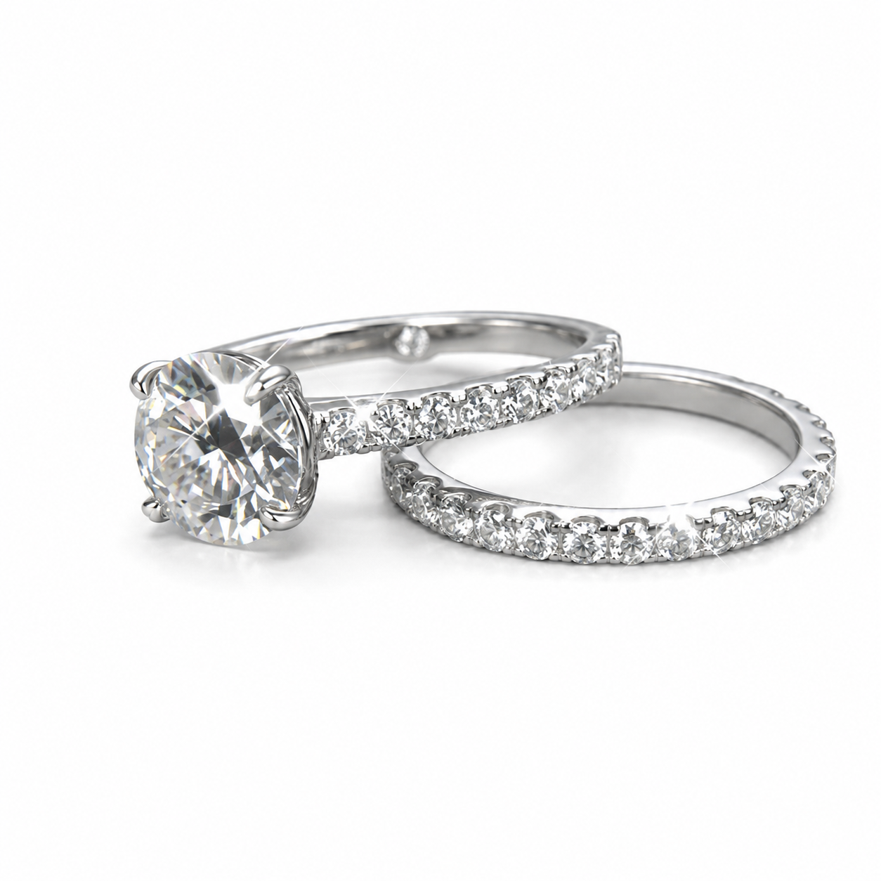 Zethech Royale Bridal Ring with large moissanite center stone