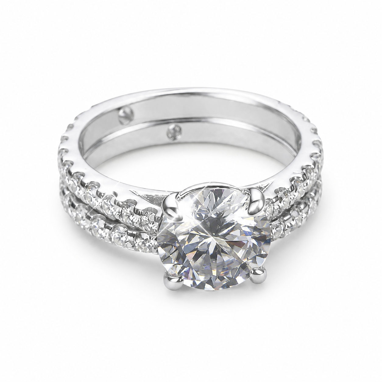Zethech Royale Bridal Set with heart-shaped moissanite style