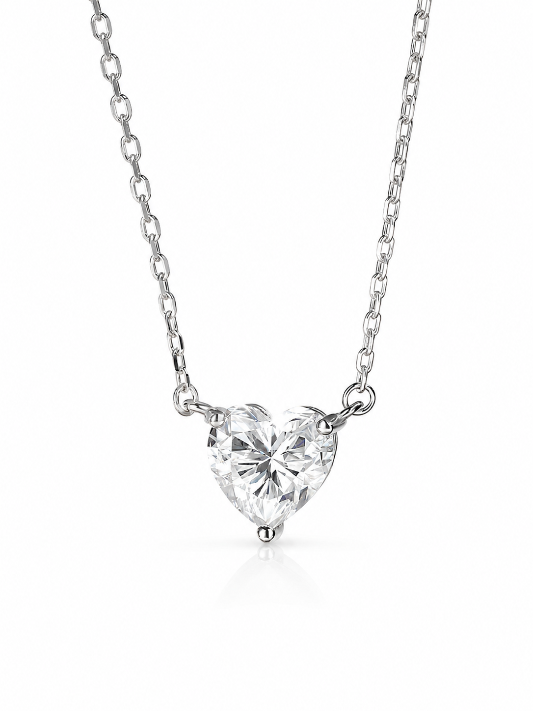 Zethech Heart Moissanite Pendant Necklace on white background