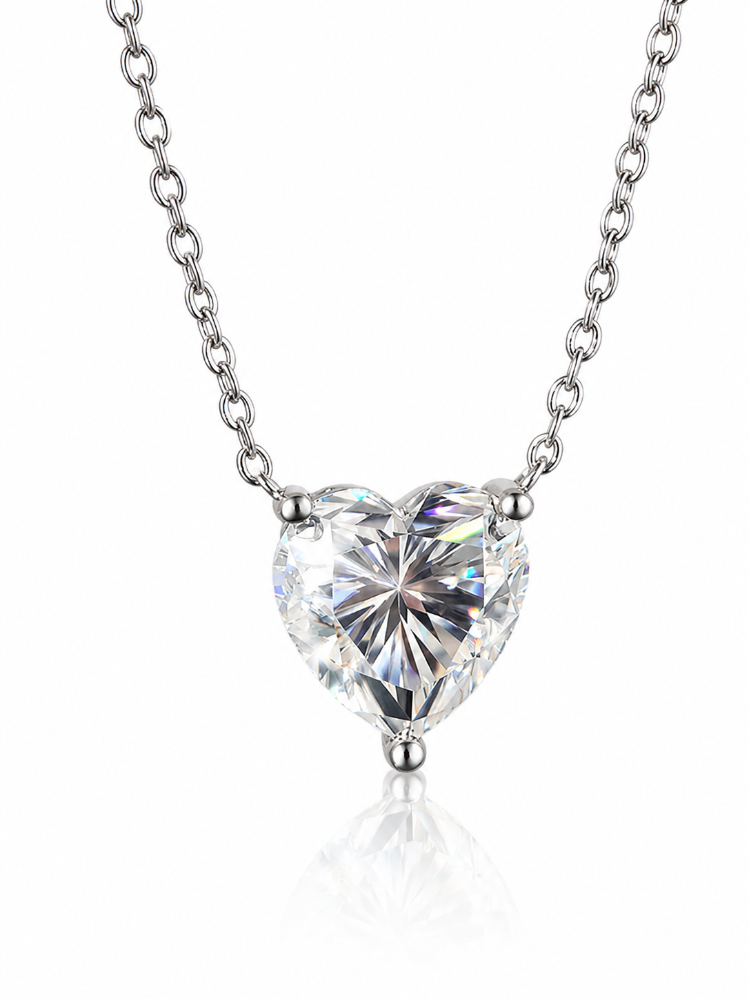 Zethech Celeste Heart Necklace with heart-cut moissanite pendant