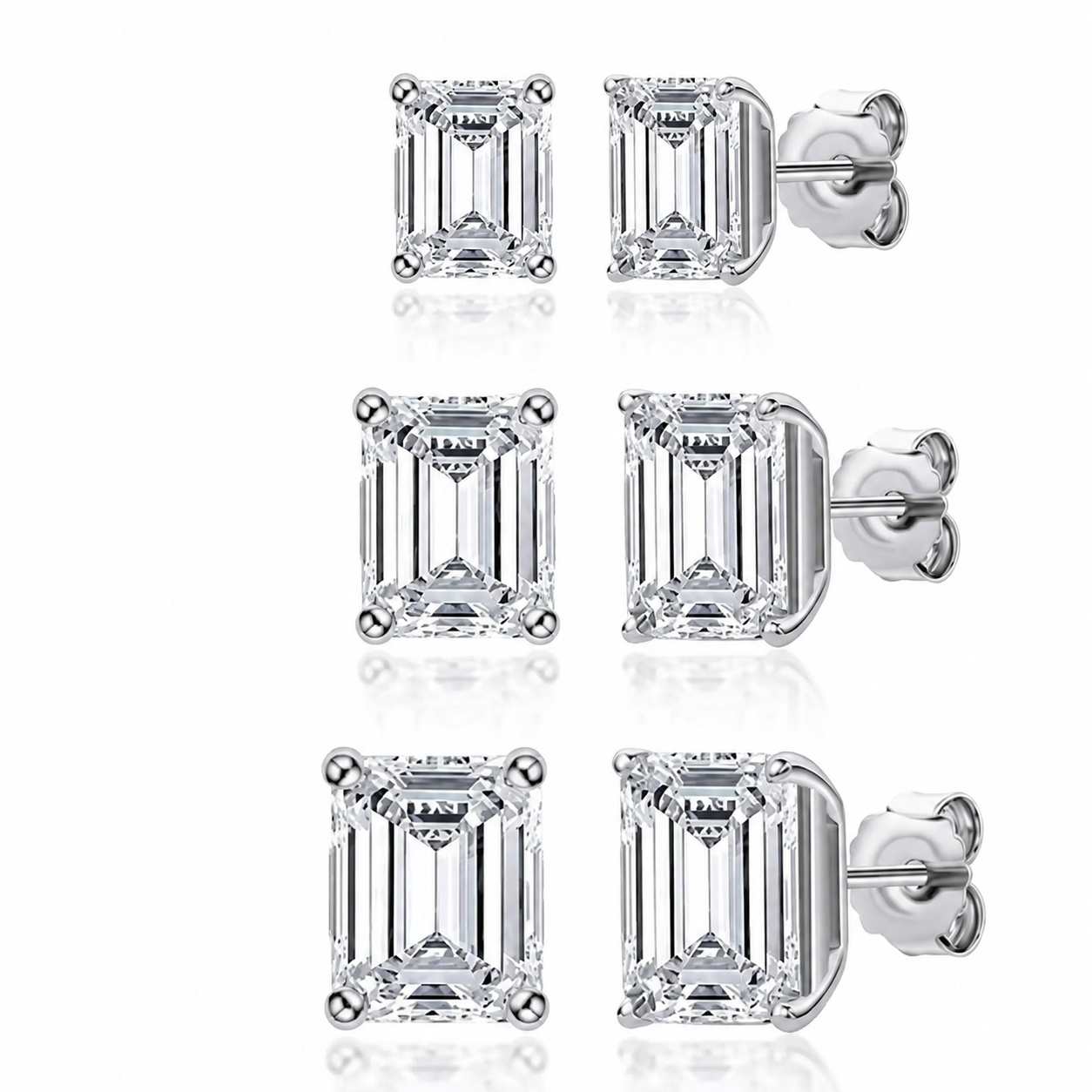 Zethech Luna Moissanite Stud Earrings with clear stones