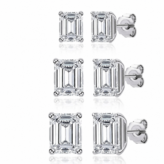 Zethech Luna Moissanite Stud Earrings with clear stones