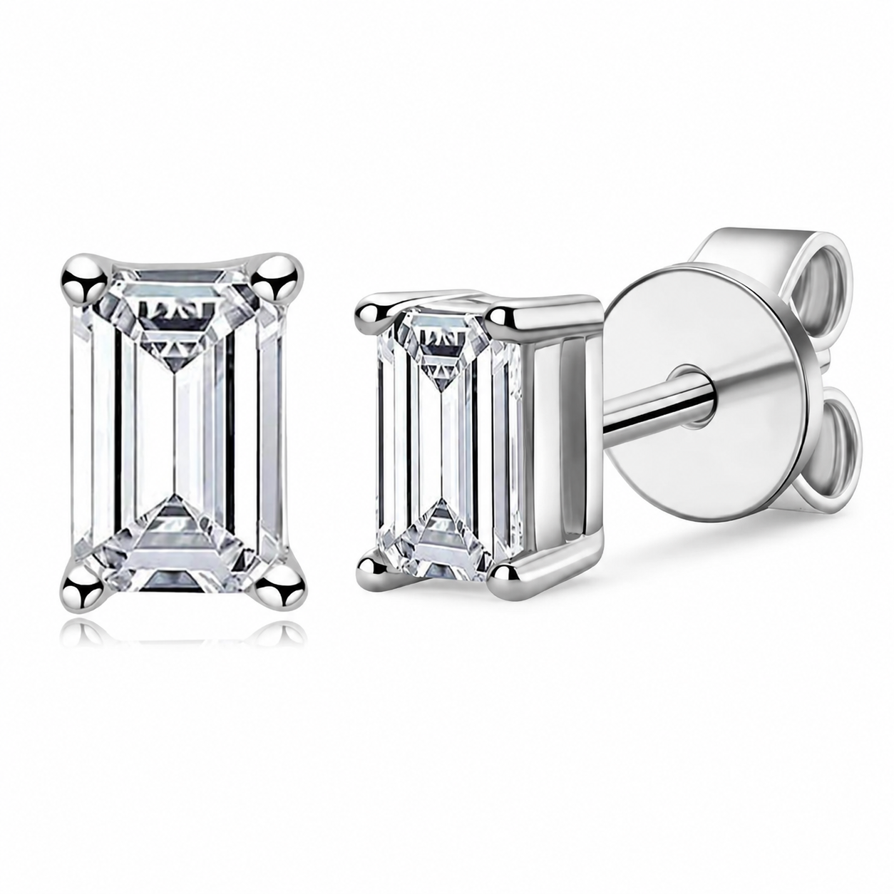 Zethech Luna Emerald Studs in clean product photo