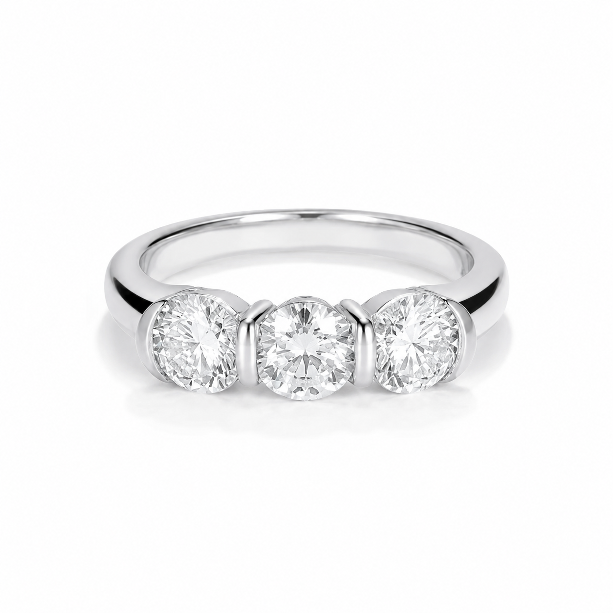 Zethech Halo Round Ring with clear stone halo detail in a clean product photo