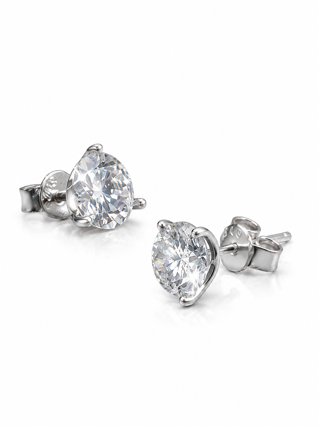 Zethech Nova Stud Earrings with clear gemstone option