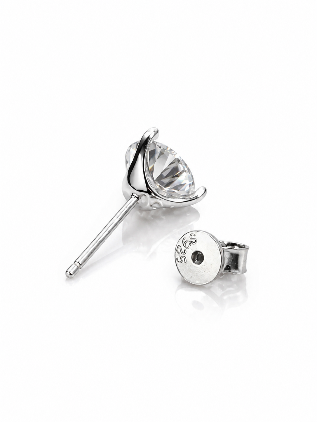 Zethech Nova Round Studs with clear stone detail