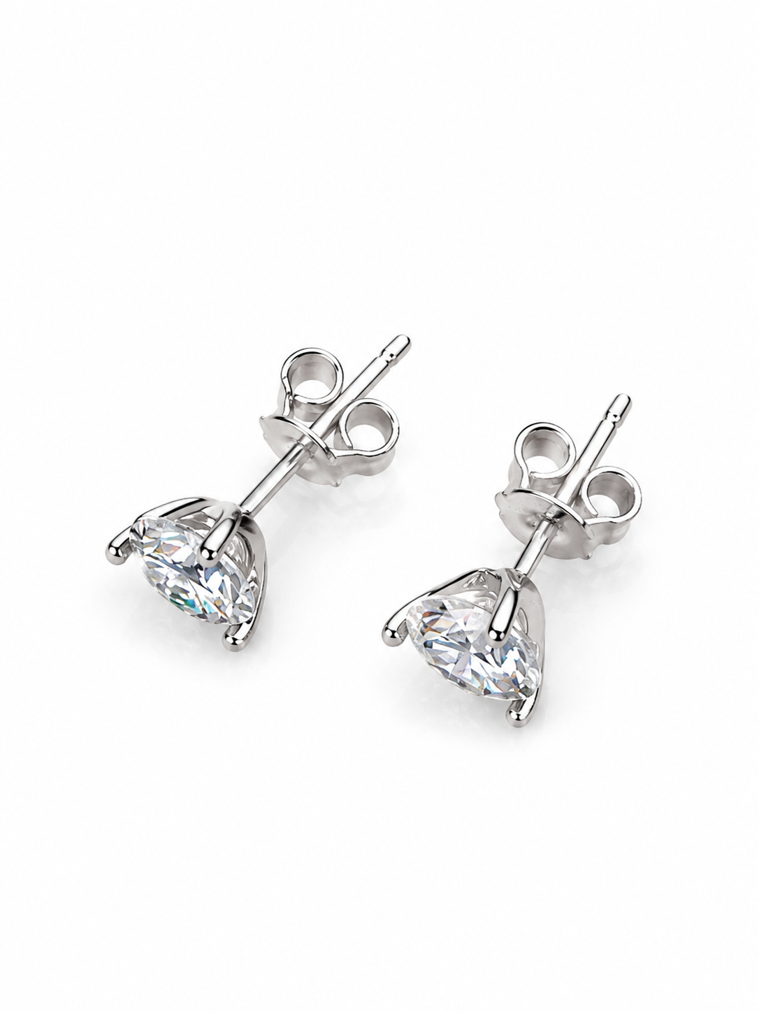 Zethech Nova Round Stud Earrings in silver-tone setting