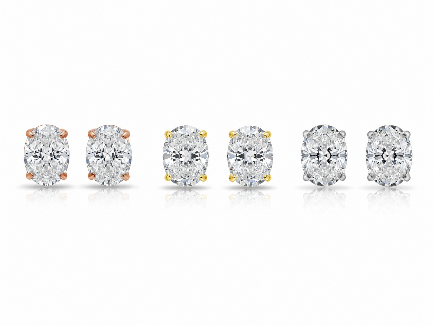Zethech Verona Oval Moissanite Stud Earrings in clean product photo