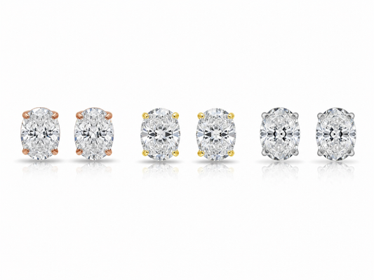 Zethech Verona Oval Moissanite Stud Earrings in clean product photo