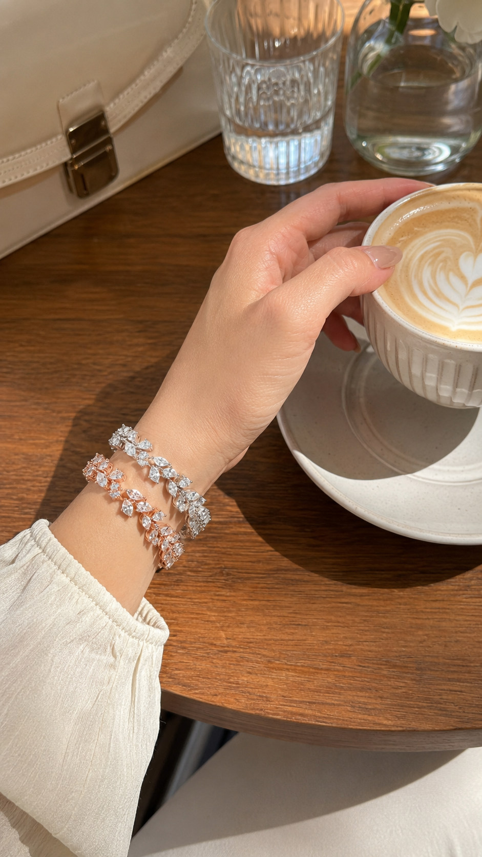 Zethech Pear Moissanite Bangle in silver-tone bracelet design