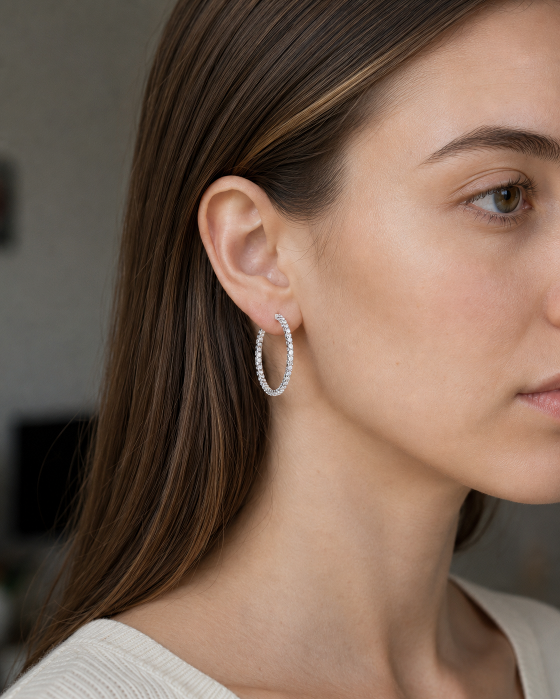 Zethech Statement Hoop Earrings shown from refined product angle