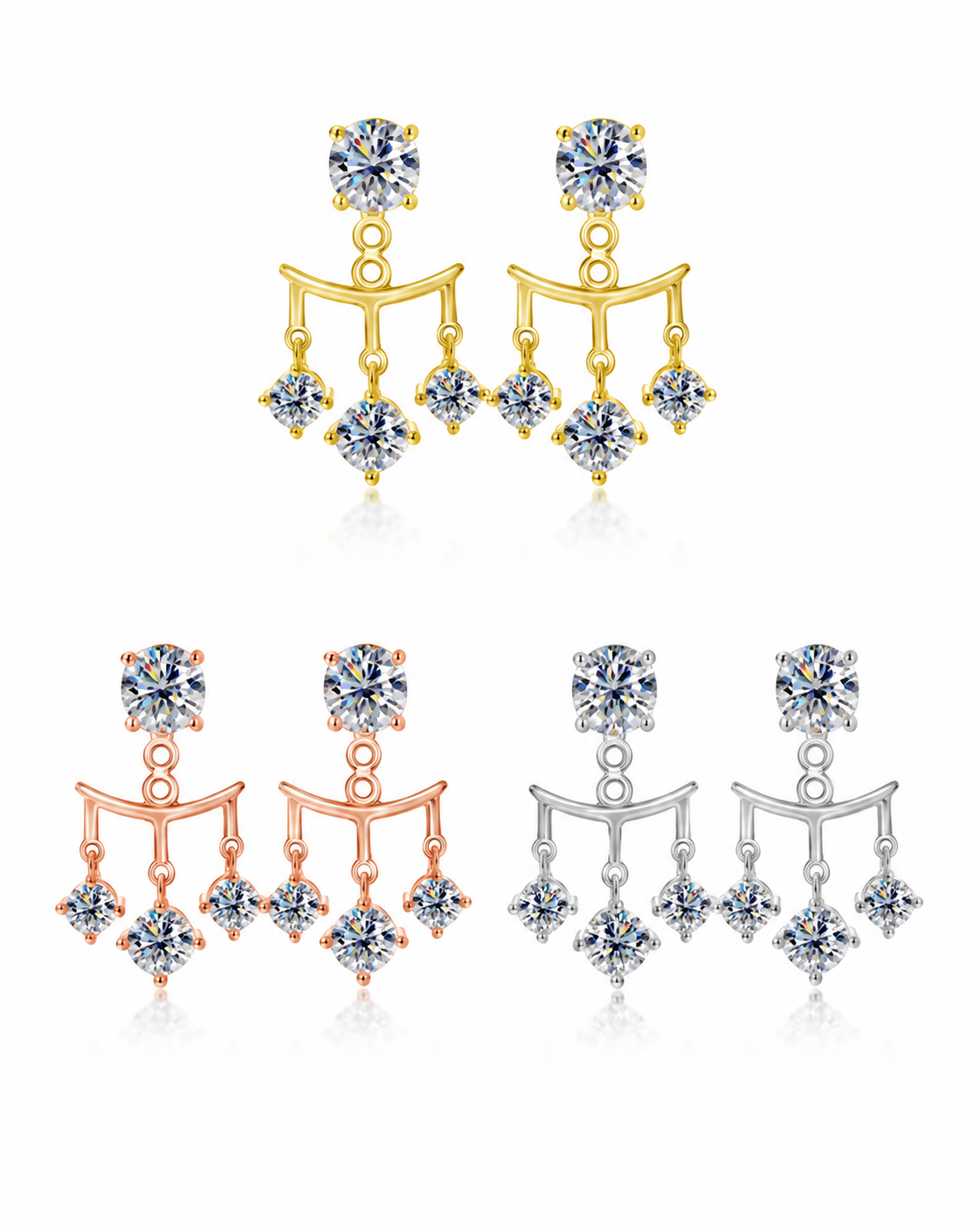 Zethech Classic Moissanite Drop Earrings in clean product photo