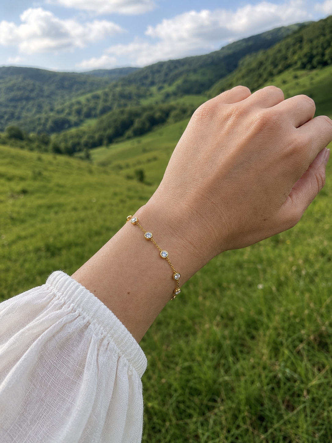 Zethech Bubble Tennis Bracelet shown from refined product angle