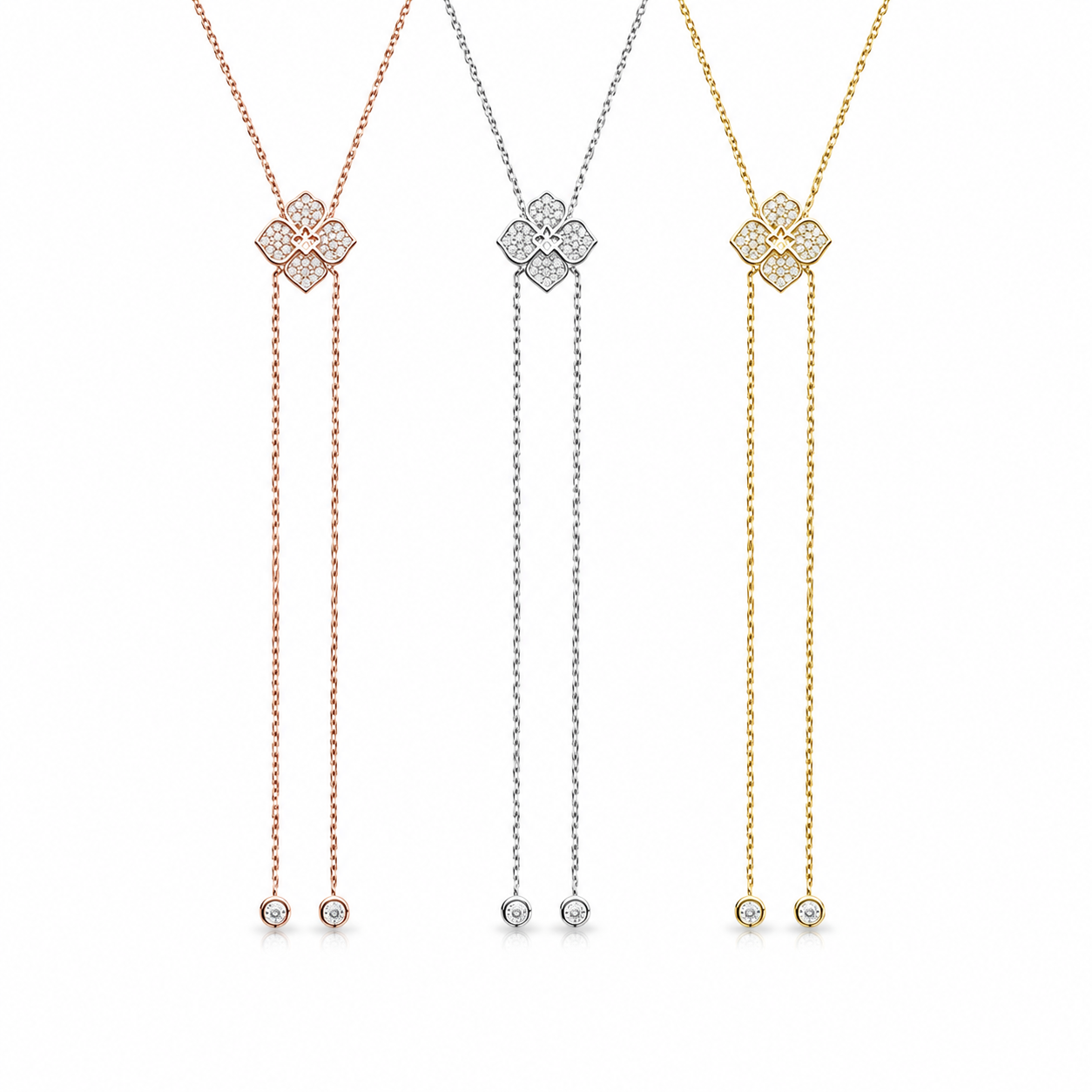 Zethech Floral Moissanite Pendant Necklace