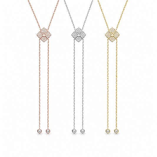 Zethech Floral Moissanite Necklace in clean product photo
