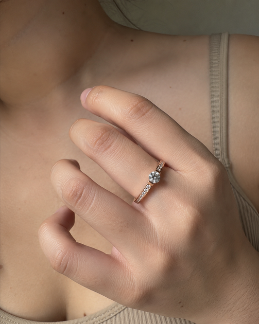 Zethech Promise Solitaire Ring in clean product photo
