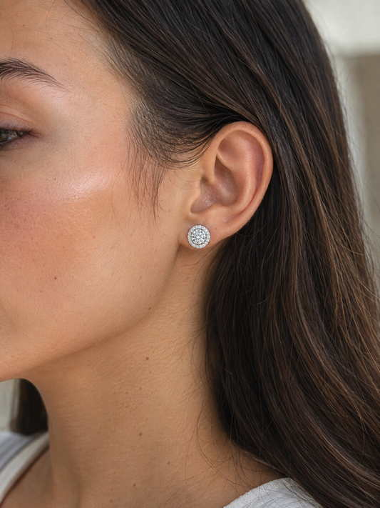 Zethech Halo Stud Earrings in clean product photo