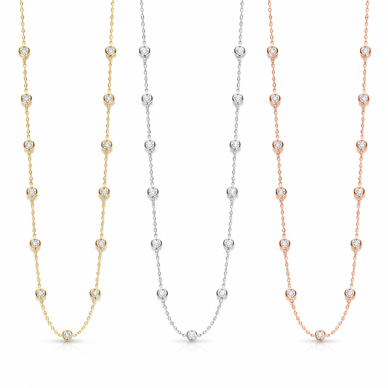 Zethech Classic Round-Cut Moissanite Tennis Necklace