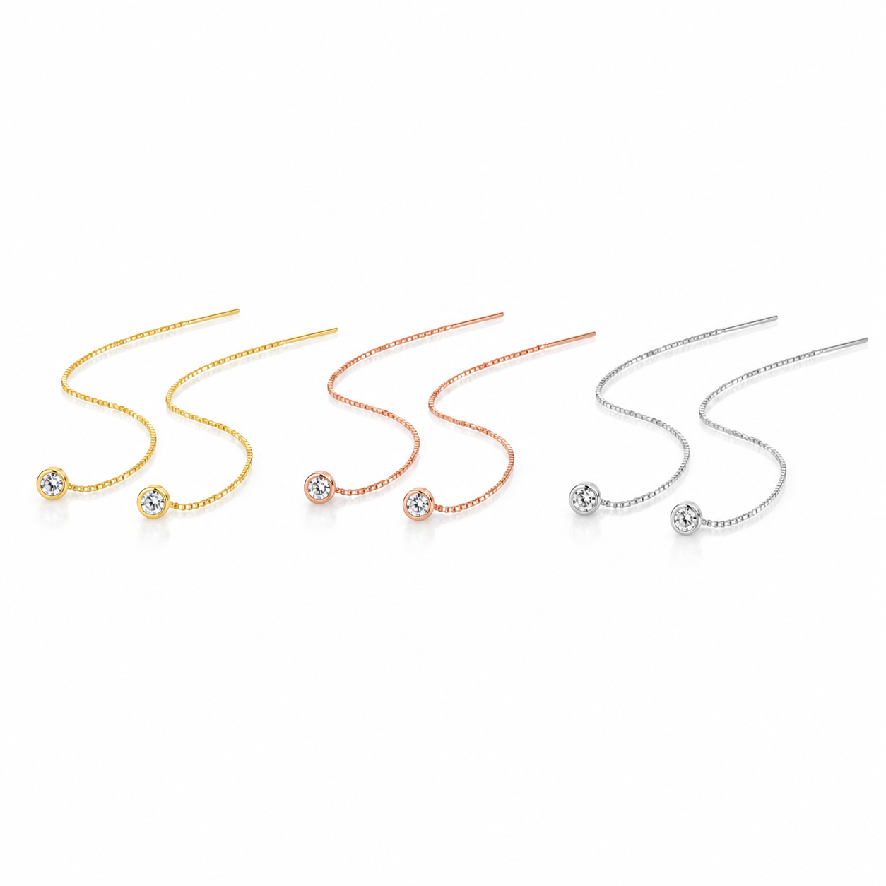 Zethech Cascading Moissanite Drop Earrings in clean product photo