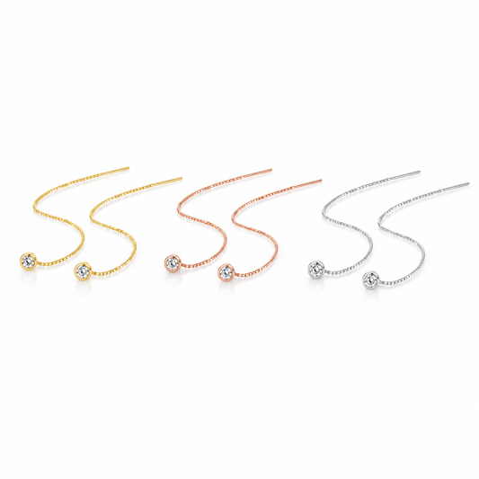 Zethech Cascading Moissanite Drop Earrings in clean product photo