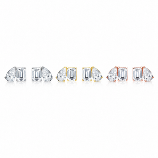 Zethech Pear Drop Moissanite Stud Earrings in clean product photo