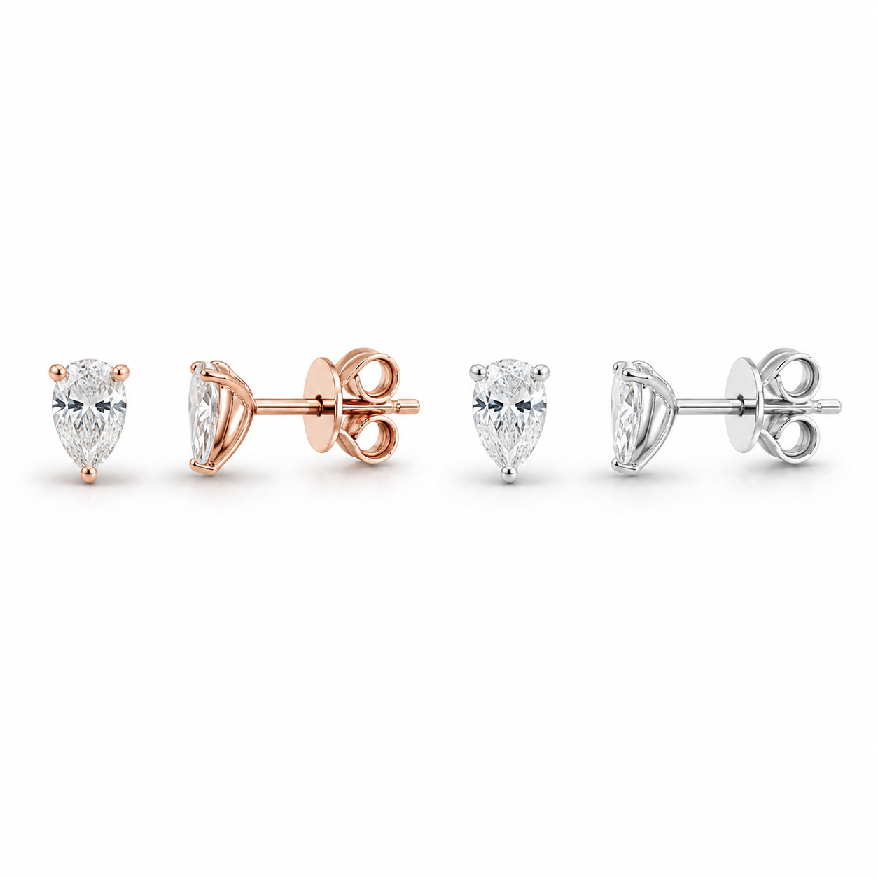 Zethech Round Moissanite Huggies in clean product photo