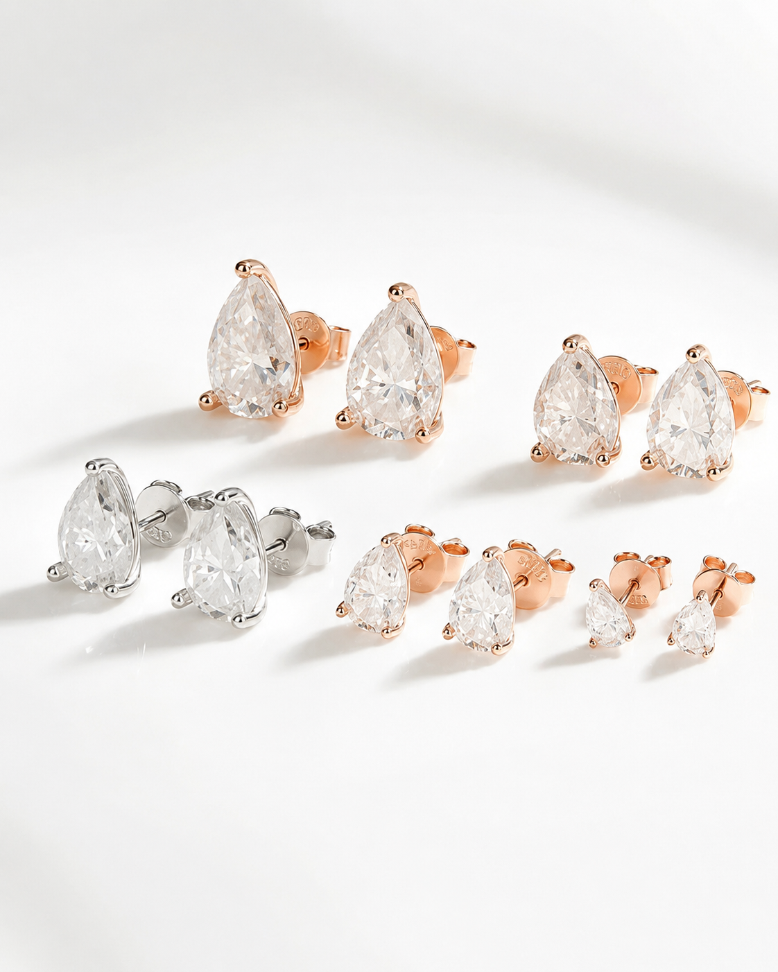 Close-up angle of Zethech Round Moissanite Huggies