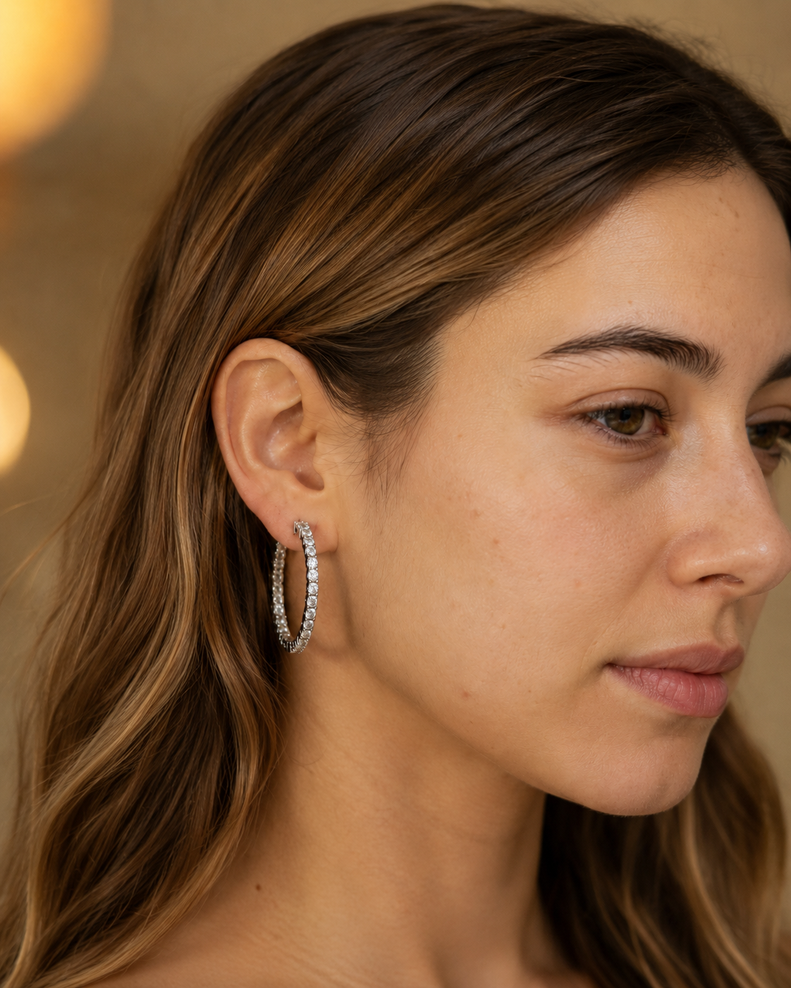 Zethech Halo Hoop Earrings shown from a refined earrings product angle