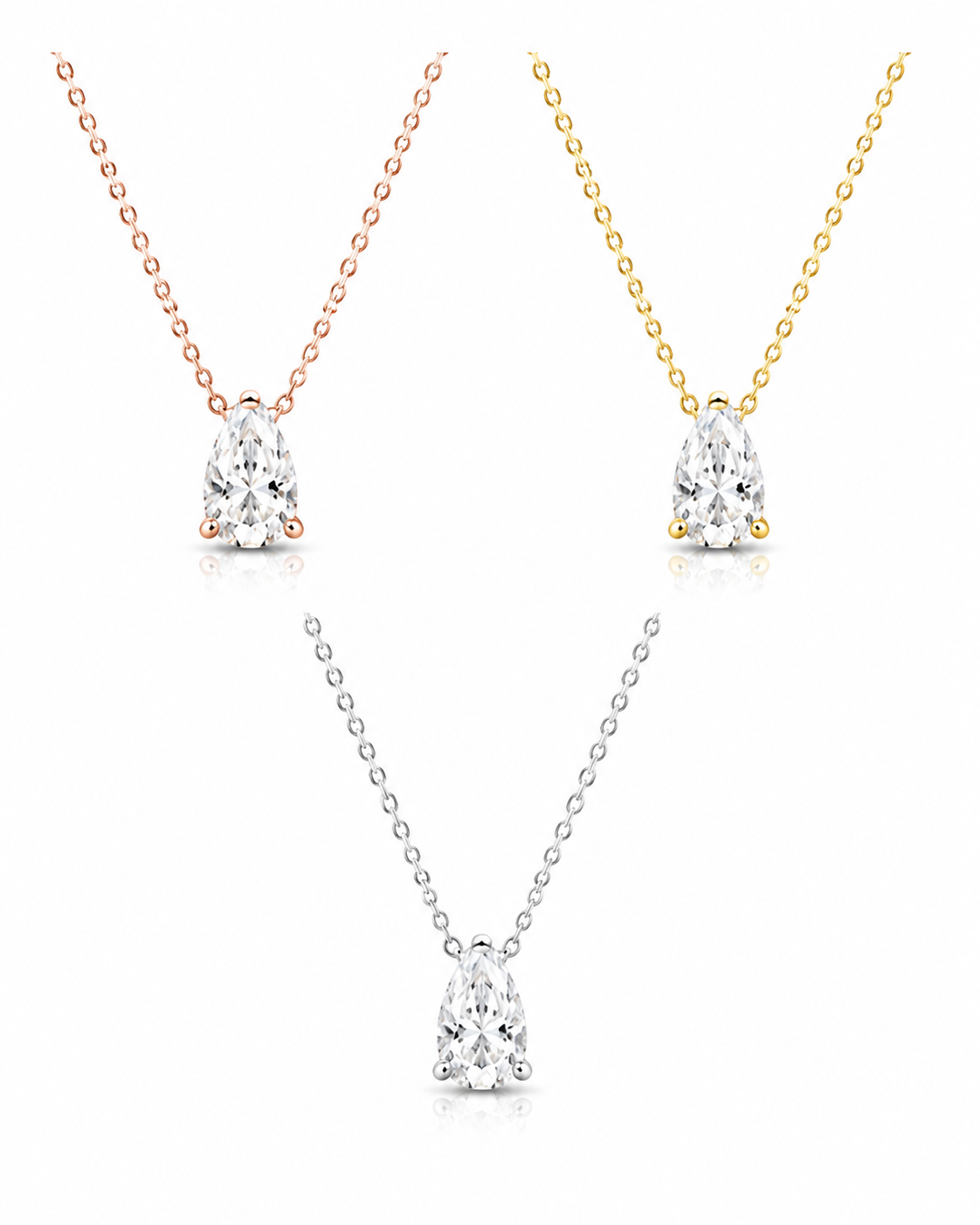Zethech Pear Drop Necklace shown from refined product angle