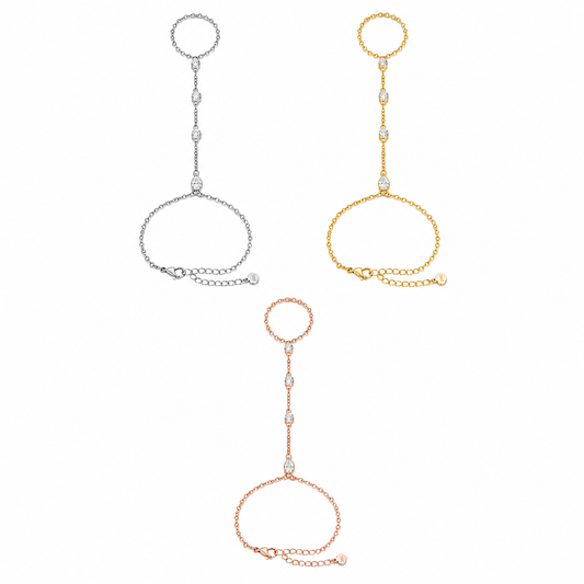 Zethech Pear Hand Chain Bracelet in clean product photo