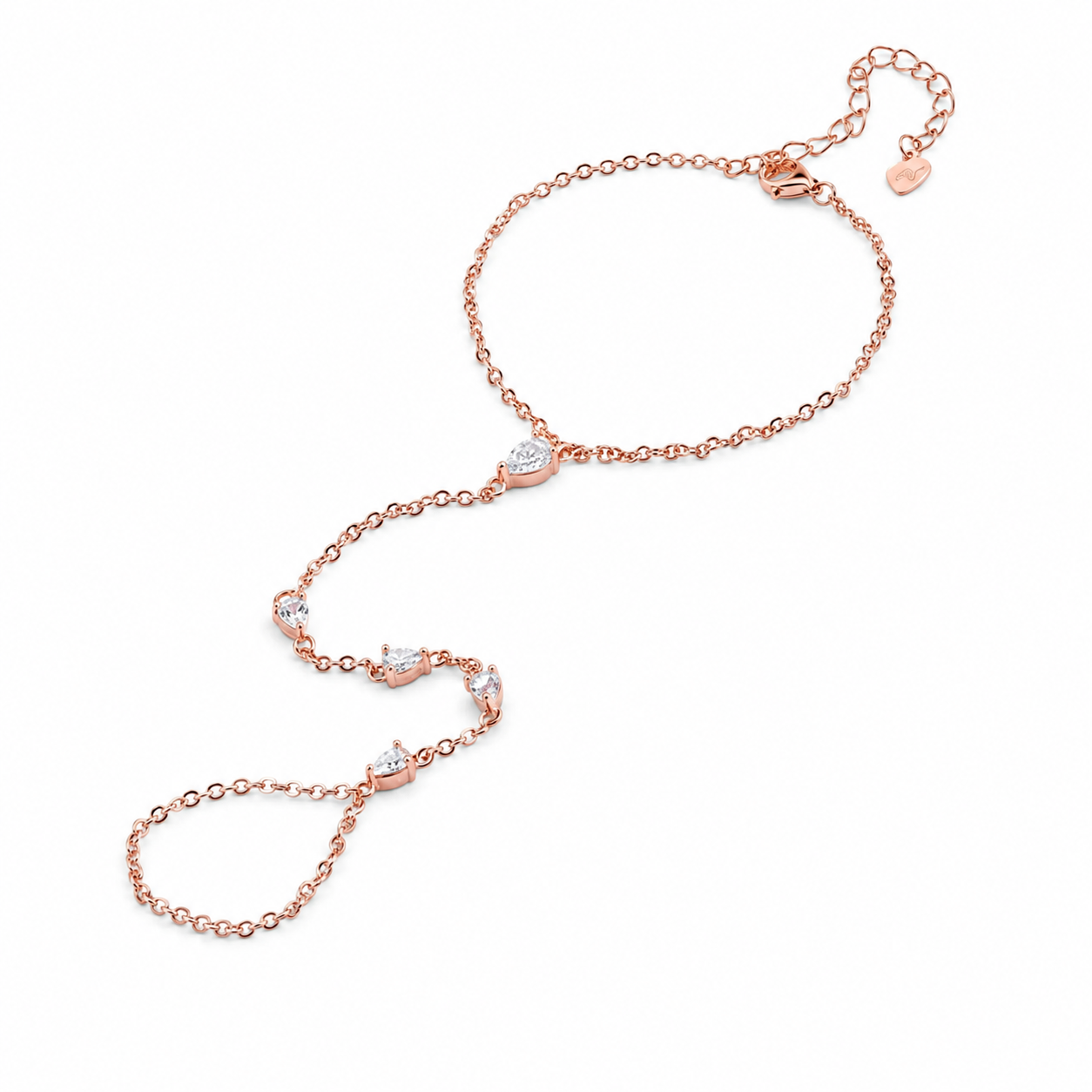 Zethech Pear Hand Chain Bracelet in clean jewelry product photo