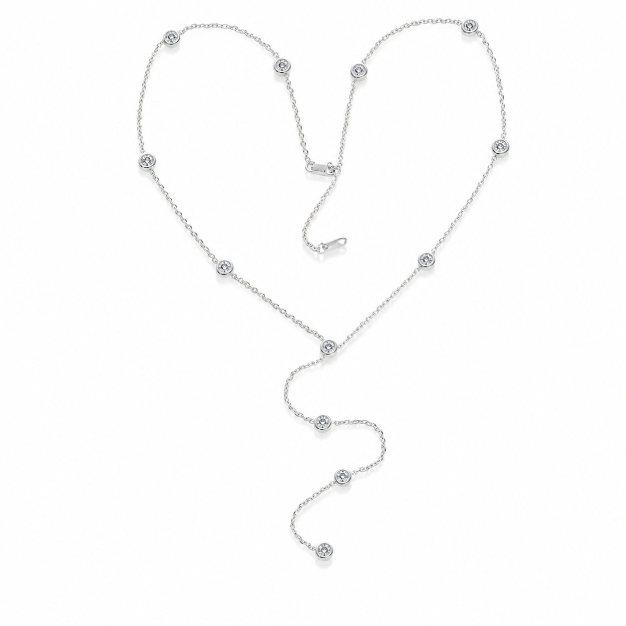 Zethech Bubble Pendant Necklace with small round moissanite pendant